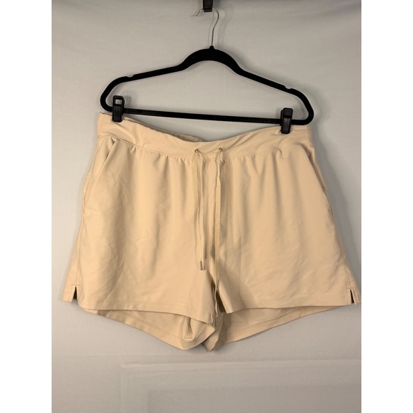 Old Navy Pants - Old Navy Powersoft Active Shorts Women XL Beige High Rise Go-Dry Drawstring 1166